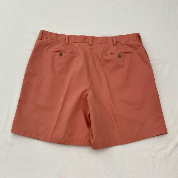 LL Bean Chino Shorts 100% Cotton Classic Fit Pink Coral Mens 42 Preppy - Picture 2 of 8